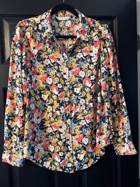 Floral Button-Up Blouse - Black Multi